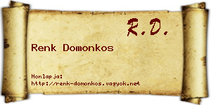 Renk Domonkos névjegykártya
